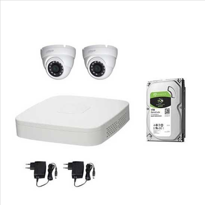 KIT VIDEOSORVEGLIANZA DAHUA HD @720P XVR 4CH  2