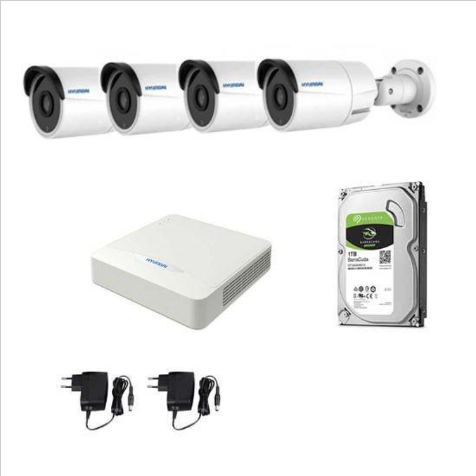 KIT VIDEOSORVEGLIANZA HYUNDAI FULL HD@720P DVR 4CH 4 