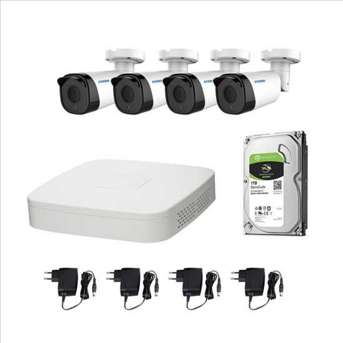 KIT VIDEOSORVEGLIANZA HYUNDAI FULL HD@1080P DVR 4CH 4