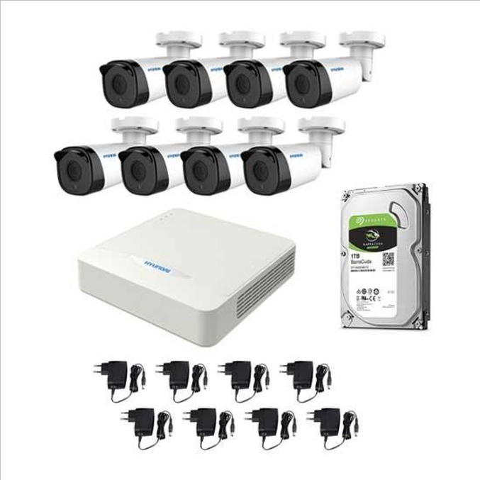 KIT VIDEOSORVEGLIANZA HYUNDAI FULL HD@1080P ZVR 8CH 8