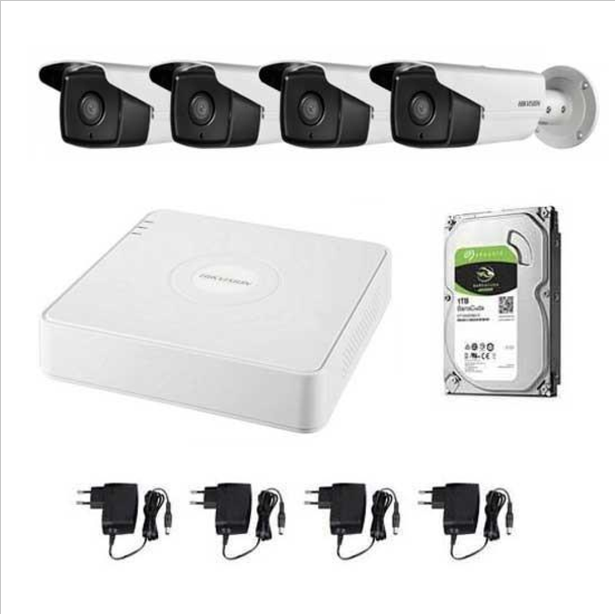 KIT VIDEOSORVEGLIANZA HIKVISION CON DVR TURBO HD @1080P 4
