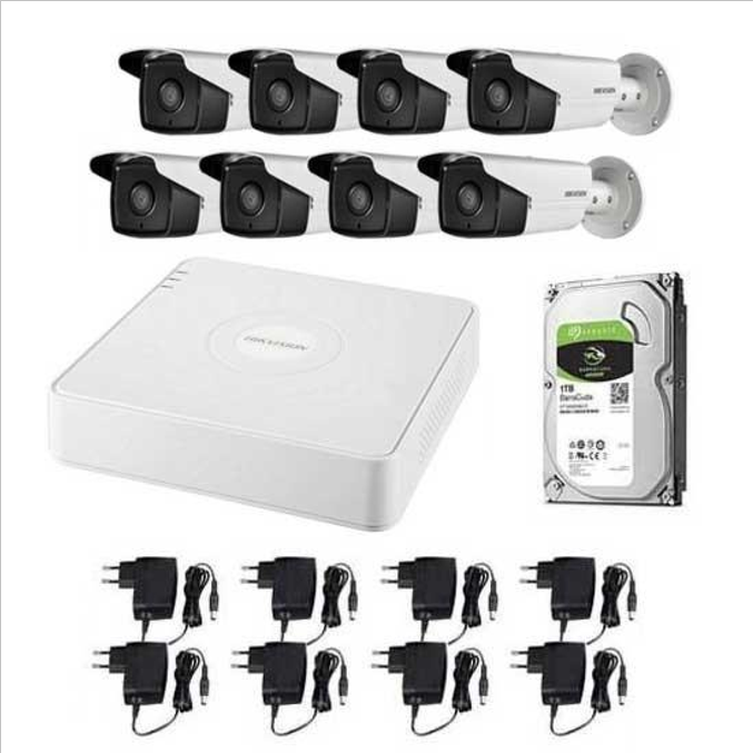KIT VIDEOSORVEGLIANZA HIKVISION CON DVR TURBO HD @1080P 8CH  8 